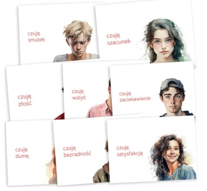 Emocje seniora &ndash; pomoce terapeutyczne karty emocji 